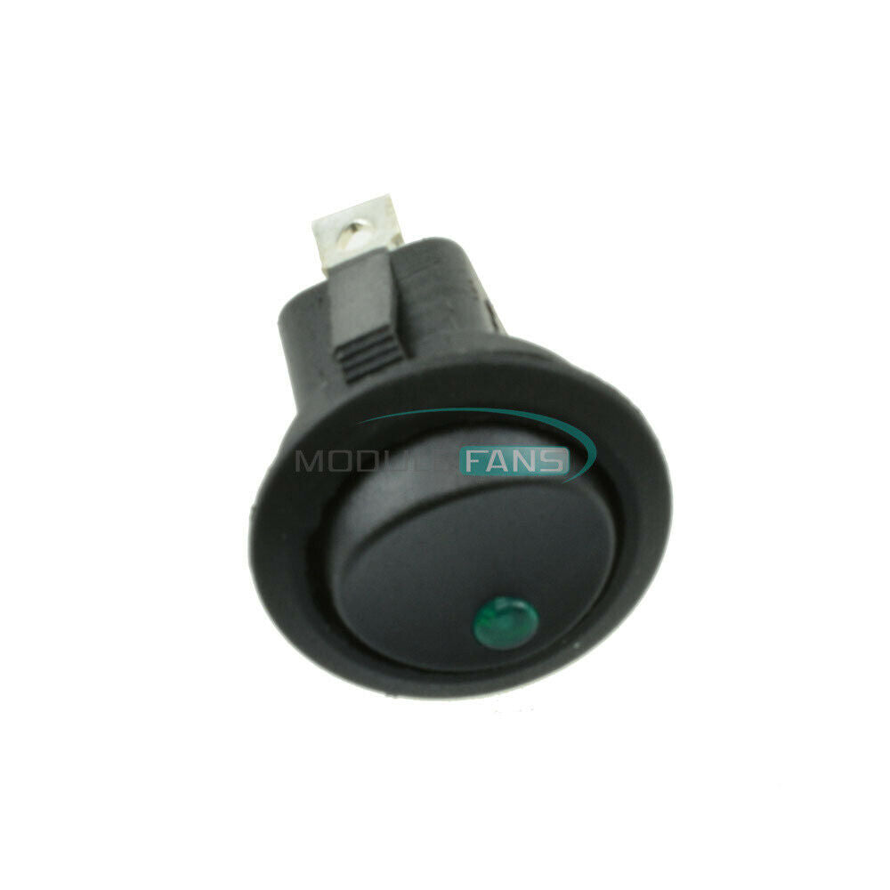 50PCS 12V LED Green Dot Light Car Auto Boat Round Rocker ON-OFF Toggle Switch