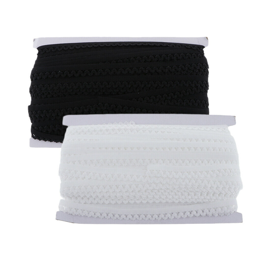 2pcs 13mm Crown Elastic Lace Trim Sewing for Dress Skirt 50 Yards/each