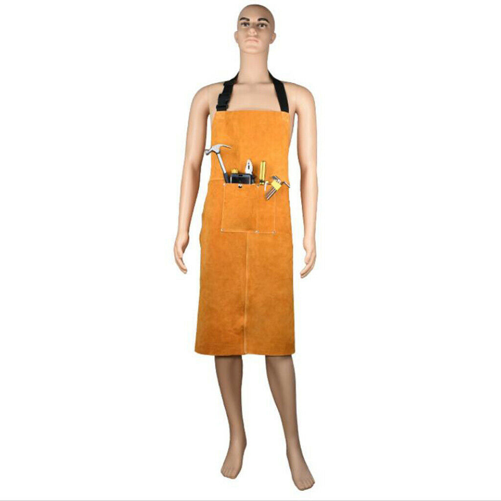 Welding Apron Soldering Protective Clothing Thick Welding Bib with Pocket