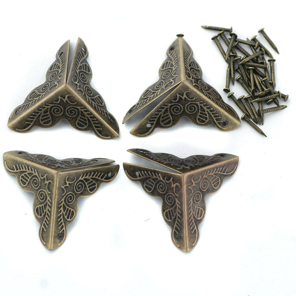 40Pcs Retro Metal Jewelry Gift Boxes Corner Decors Feet Leg Protectors Guard