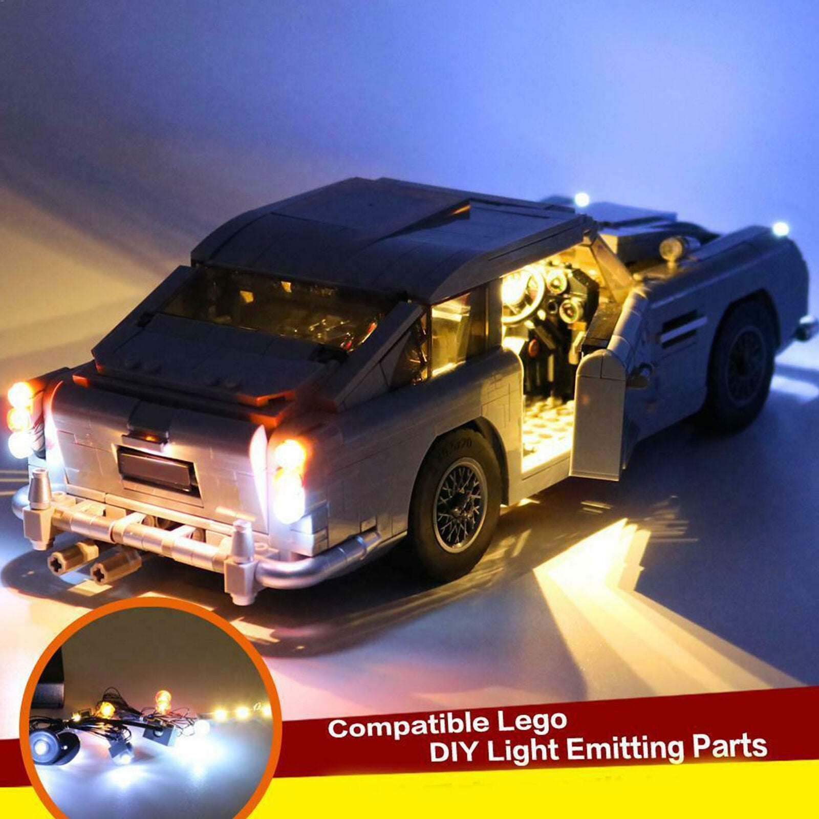 LED Light Kit For Lego 10262 Aston Martin DB5 James Bond Lighting Bricks Toys