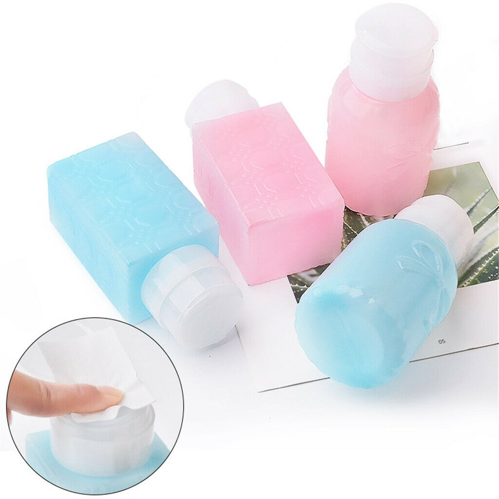 220ml Nail Art Tips Empty Dispenser Nails Remover Pumping Bottle Blue Square