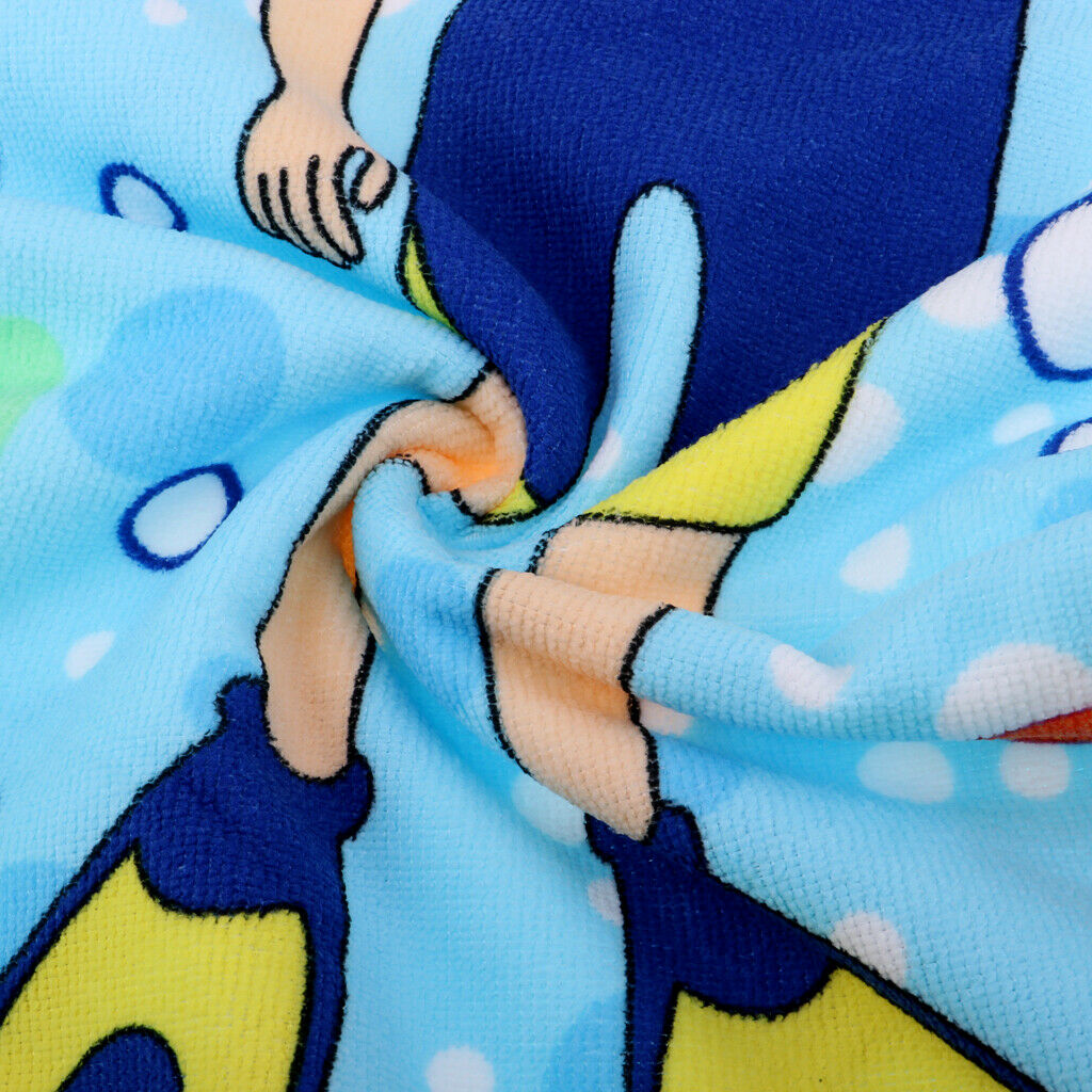 Kids Surf Beach Hooded Poncho Changing Robe Pool Bath Towel Diver