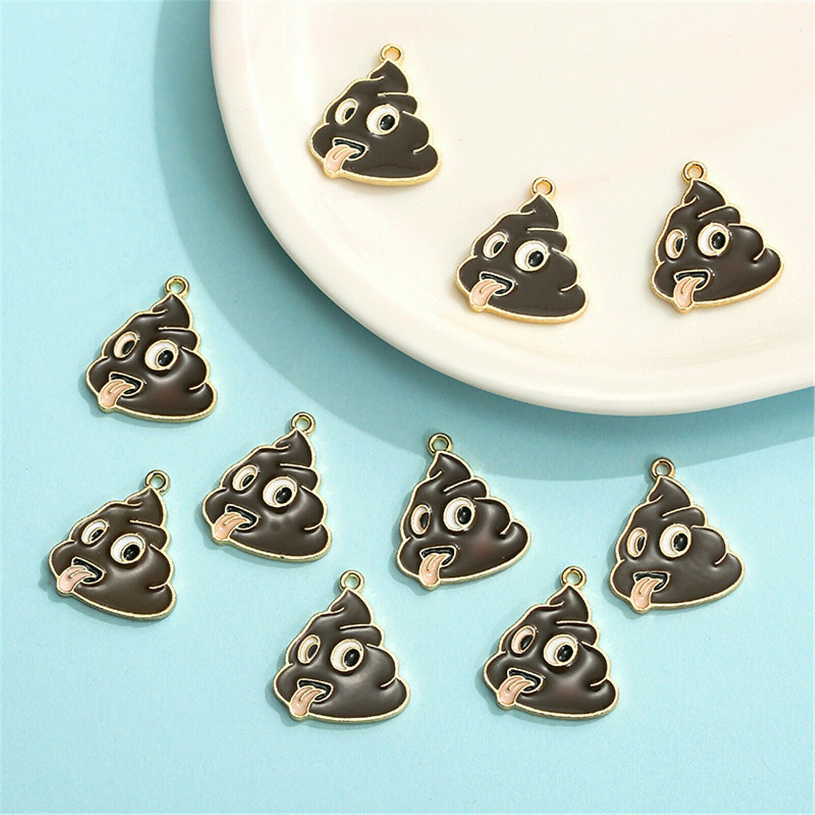 21x18mm Enamel Brown Alloy Cartoon Funny Pendant Charms DIY Findings Craft 10PCS