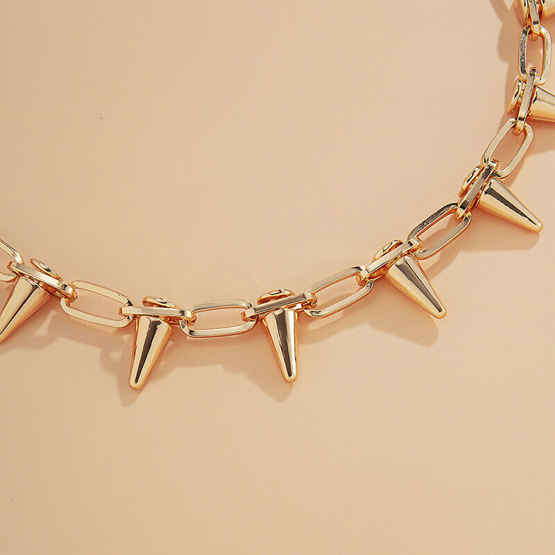 Fashion Punk Spike Rivet Gothic Choker Necklace Women Men Jewelry Gi.l8