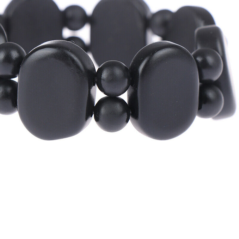 Hand Bracelet Natural Bianshi Beads Black stone Needle Women Men charm fash Rf