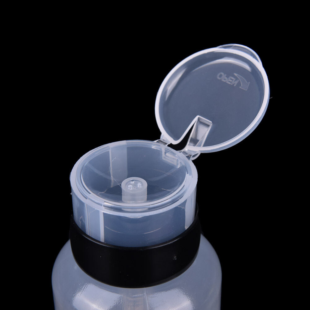 Clear Nail Art Pump Dispenser Acetone Polish Remover Alcohol Liquid Botth3A NC