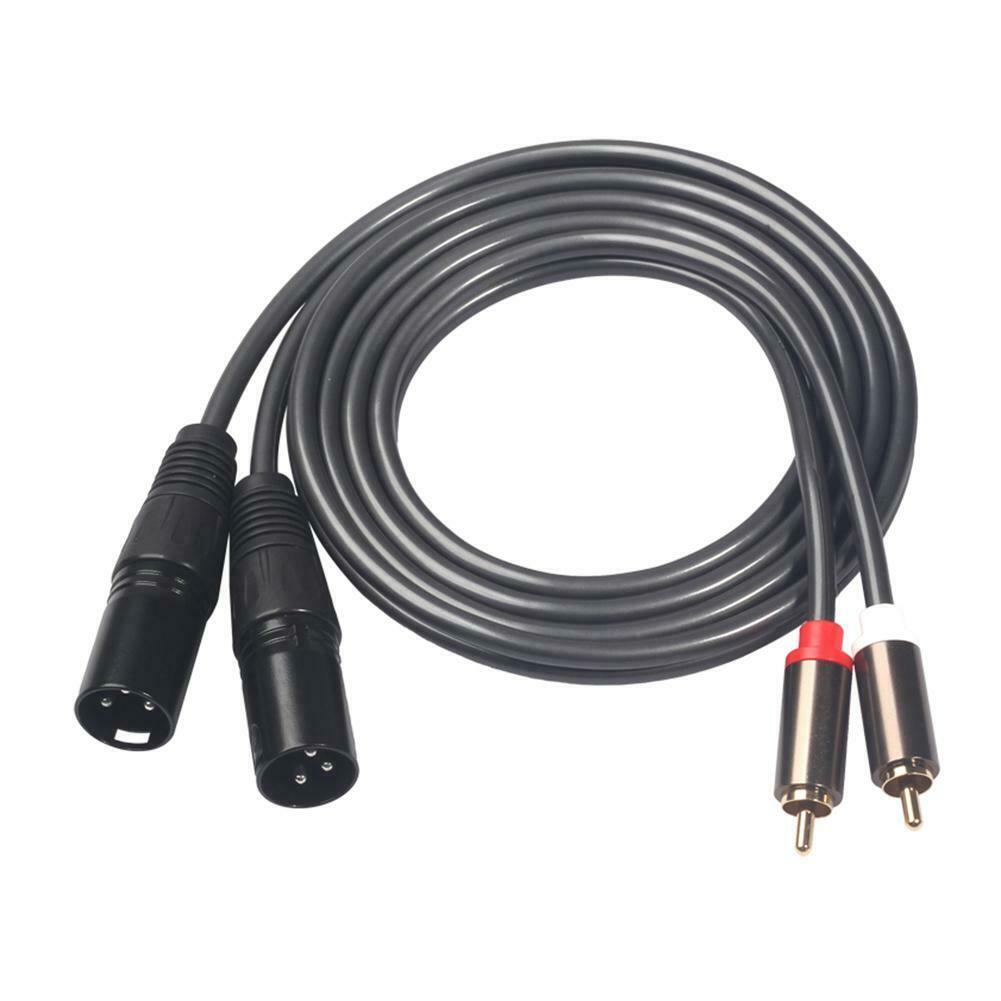 1.5m 4.9ft Dual XLR Male to Dual RCA Male Plug Audio Signal Patch Cable @