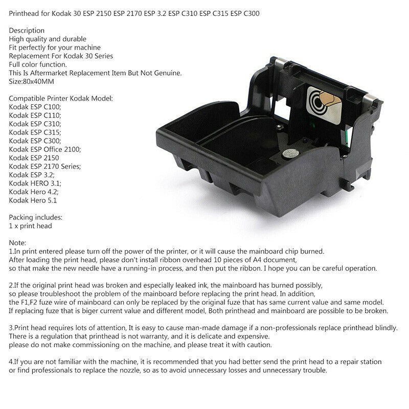 DIY Print Head for Kodak 30 Series ESP C100 C110 C310 C315 ESP 3.2 Hero 5.1/3.1