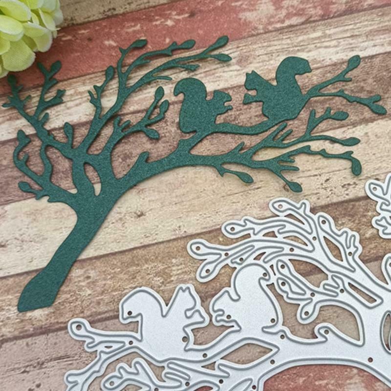 Tree Branches Leaves Brid Metal Cutting Dies Stencil DIY Embossing Template Mold