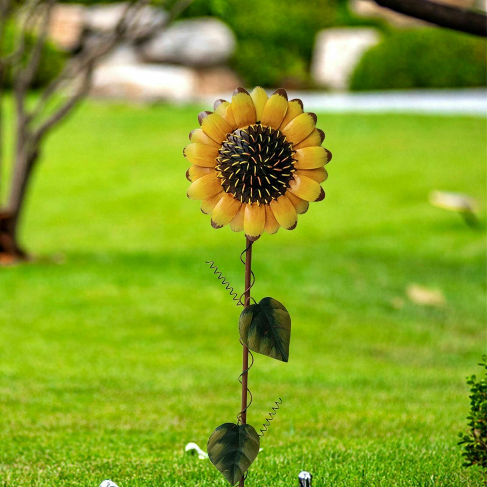 Sunflower Stake Flower Yard Stake Metal Iron Garden Decoration Ornaments Art