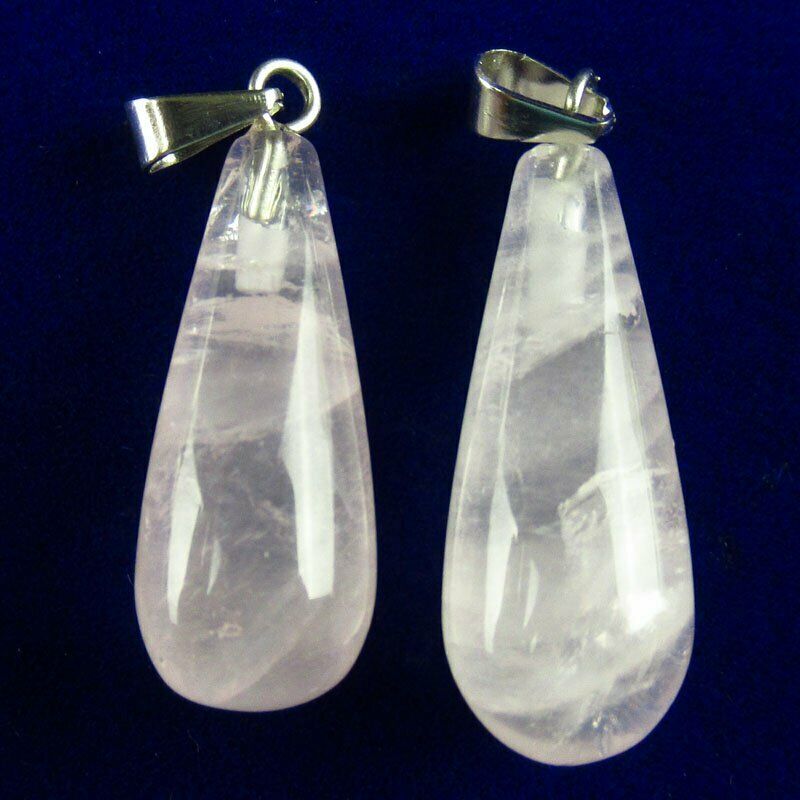 10pcs 35g Natural Rose Quartz Teardrop 29x10mm Pendant Bead A-96SK