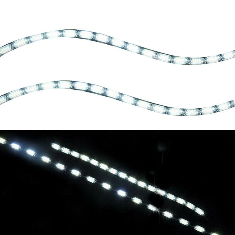 2PCS LED Headlight Daytime Running Flow Turn Signal 12V Two-way Angel Eyes Strip