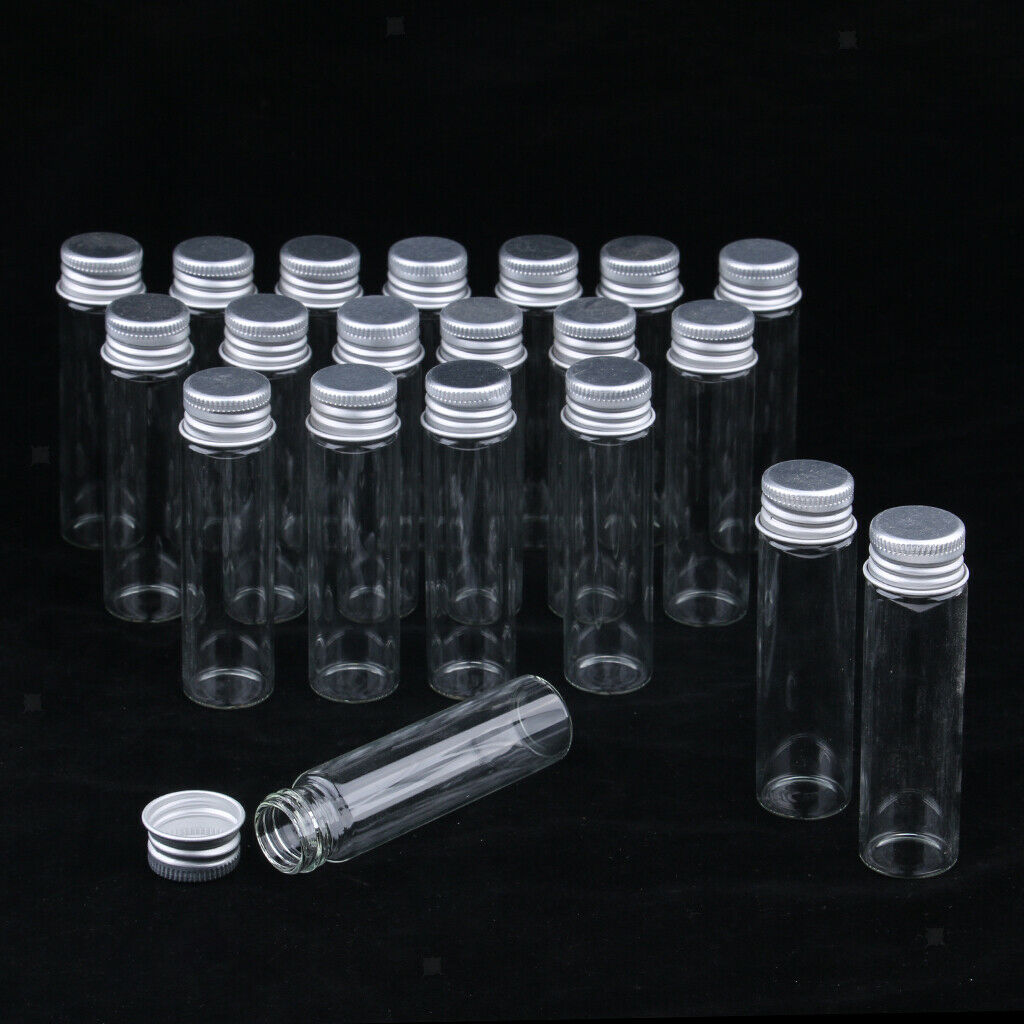 20X Empty Refillable Cosmetic Container Bottle Round Glass Jar Cannings 25ml