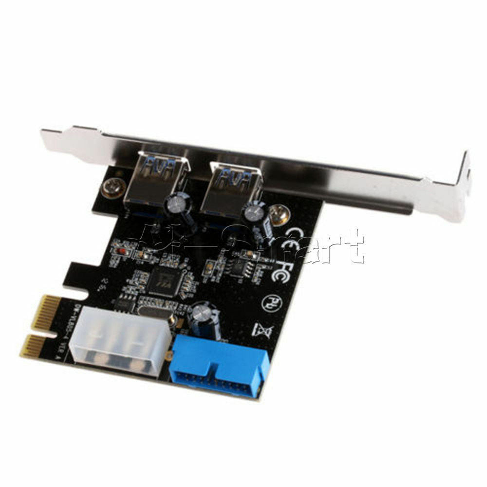 PCI 2Ports Exprimer USB 3.0 Panneau Avant + 4-Pin & 20 Broche ContrÃ´le Carte (B)