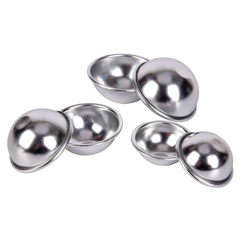 6PCS Round Aluminium Alloy Bath Bomb Molds DIY Tool Bath Bomb Salt Ball C.l8