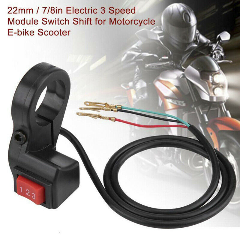 22mm 7/8in Handlebar Electric 3 Speed Module Switch For Motorcycle E-Bike.l8