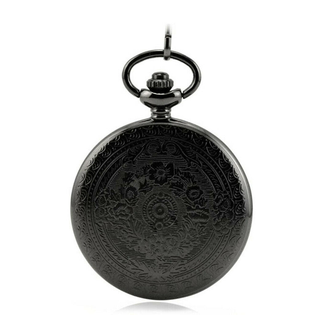 Roman Numbers Round Dial Quartz Analog Necklace Pocket Watch Gift
