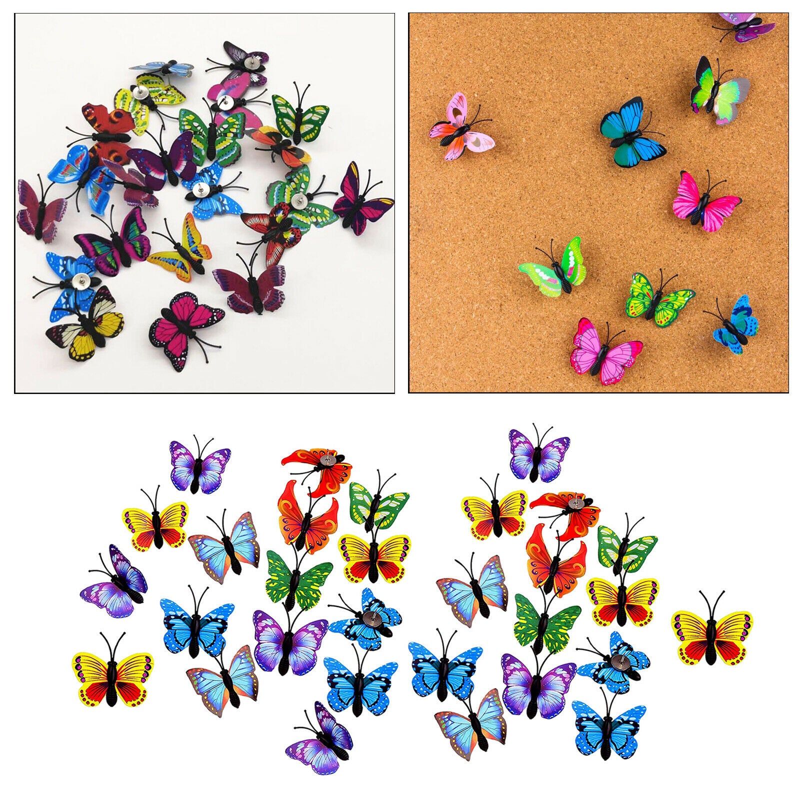 30x Butterfly Push Pin Cute Pushpins Corkboard Thumb Tack Bulletin Board