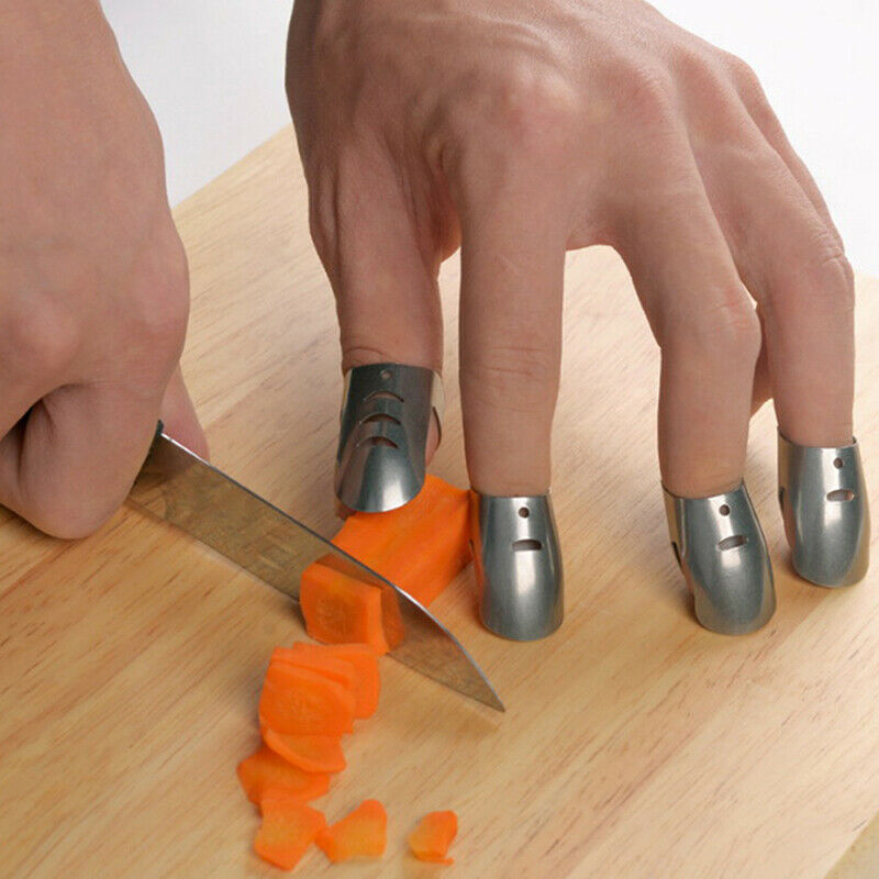 4pcs/set Stainless Steel Hand Guard Finger Protector Cover Slice Chop Coo.l8
