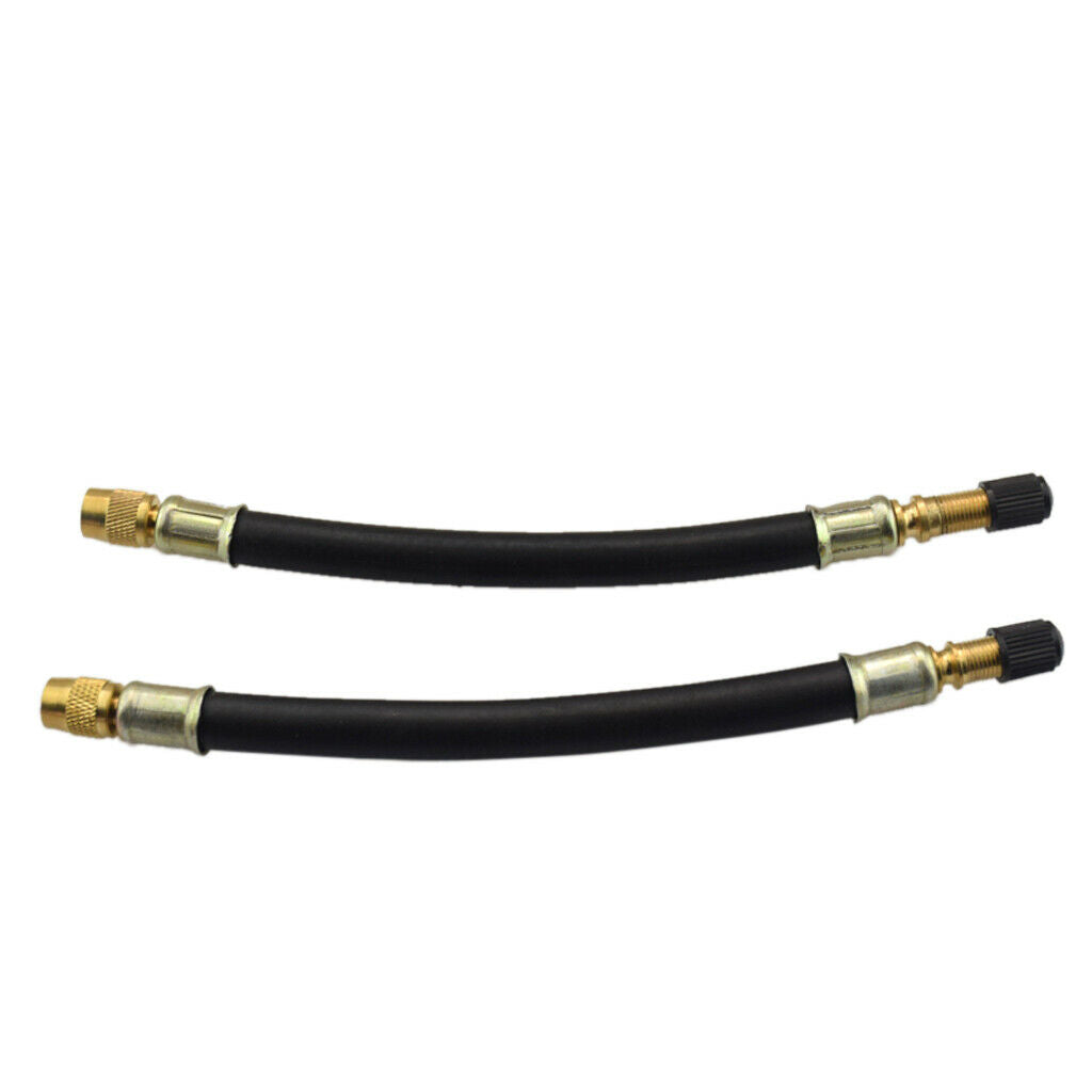 7inch 180mm New Flexible Tyre Valve Twin Wheel Extension w Dust Caps Tools