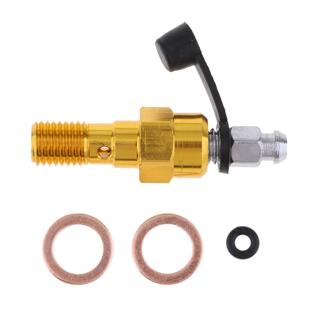 2 Pieces M10 Double/Single Banjo Bolt Thread Bleeder Nipple Washers 1.25mm