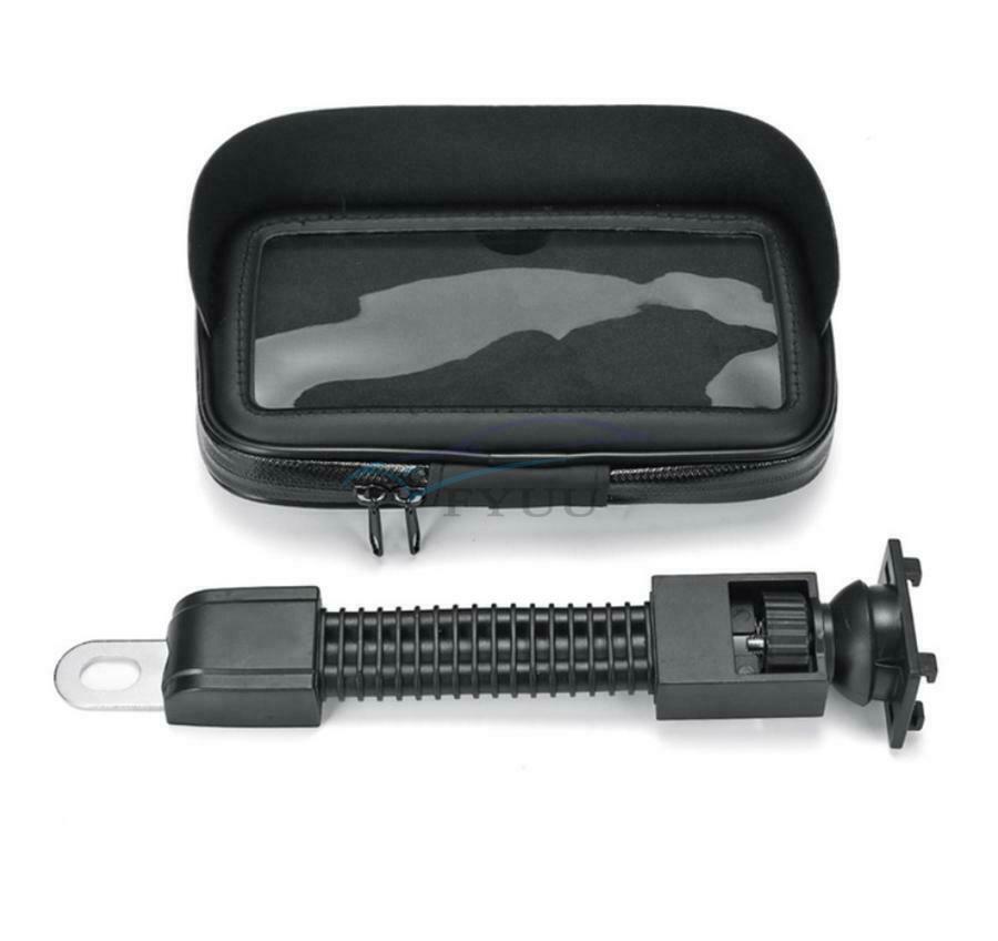 Black 6.3-inch Mobile Phone Bracket Motorcycle Rearview Mirror Mounting Sleeve