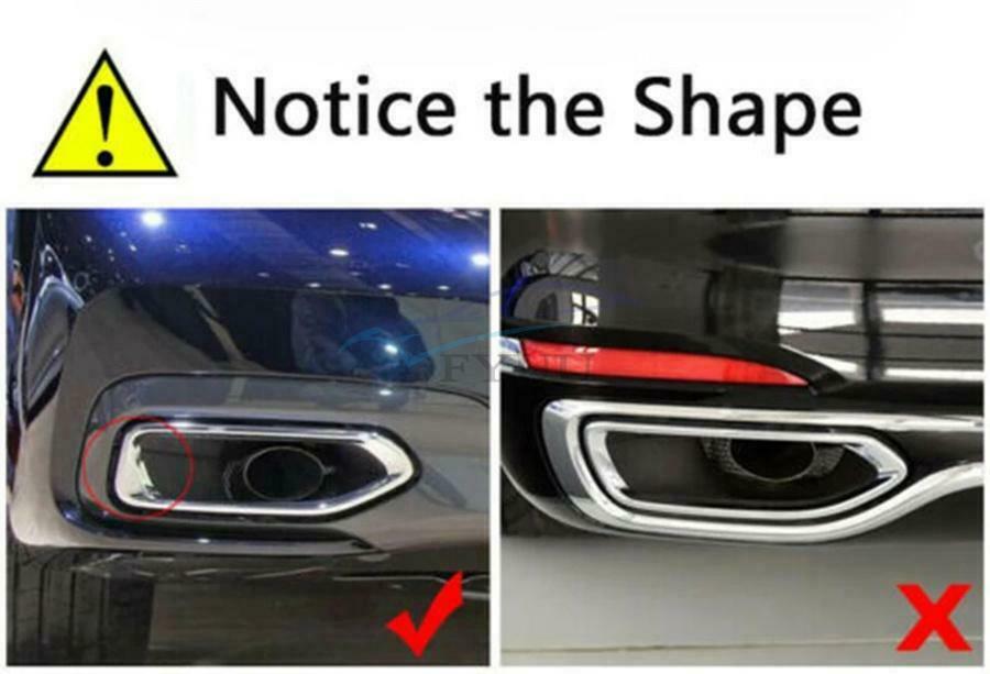 2x Black Car Stainless Exhaust Pipe Cover For BMW 7 Series G11 G12 16-18 M Style