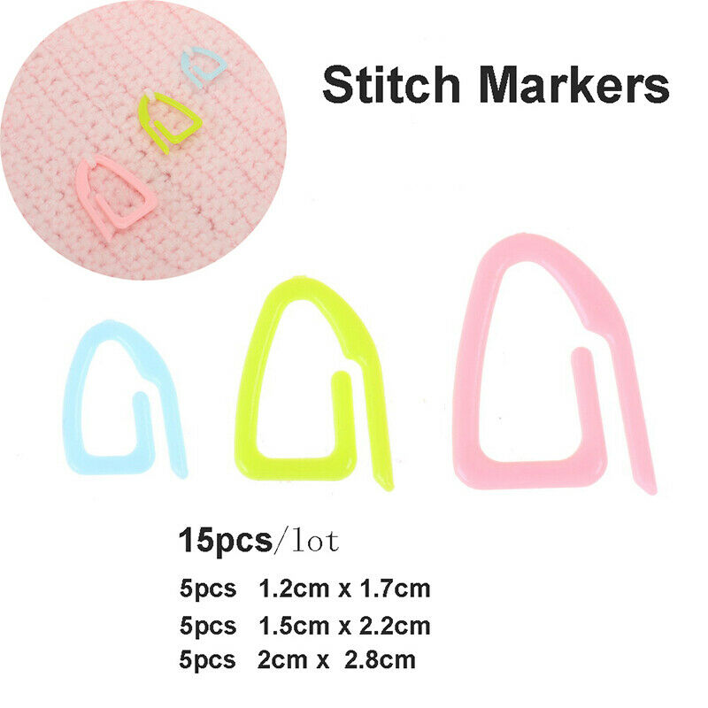 15pcs Silicone Stitch Markers Knitting Holder DIY Weave Tools Locking Sti bnH Qx