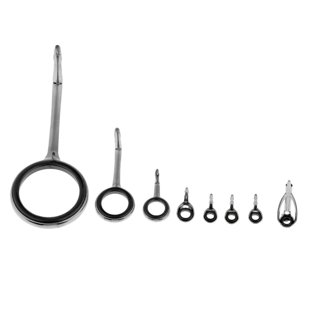 8x Fishing Rod Guide Rings Rod Fishing Rod Eyes Mixed Size Beachcaster