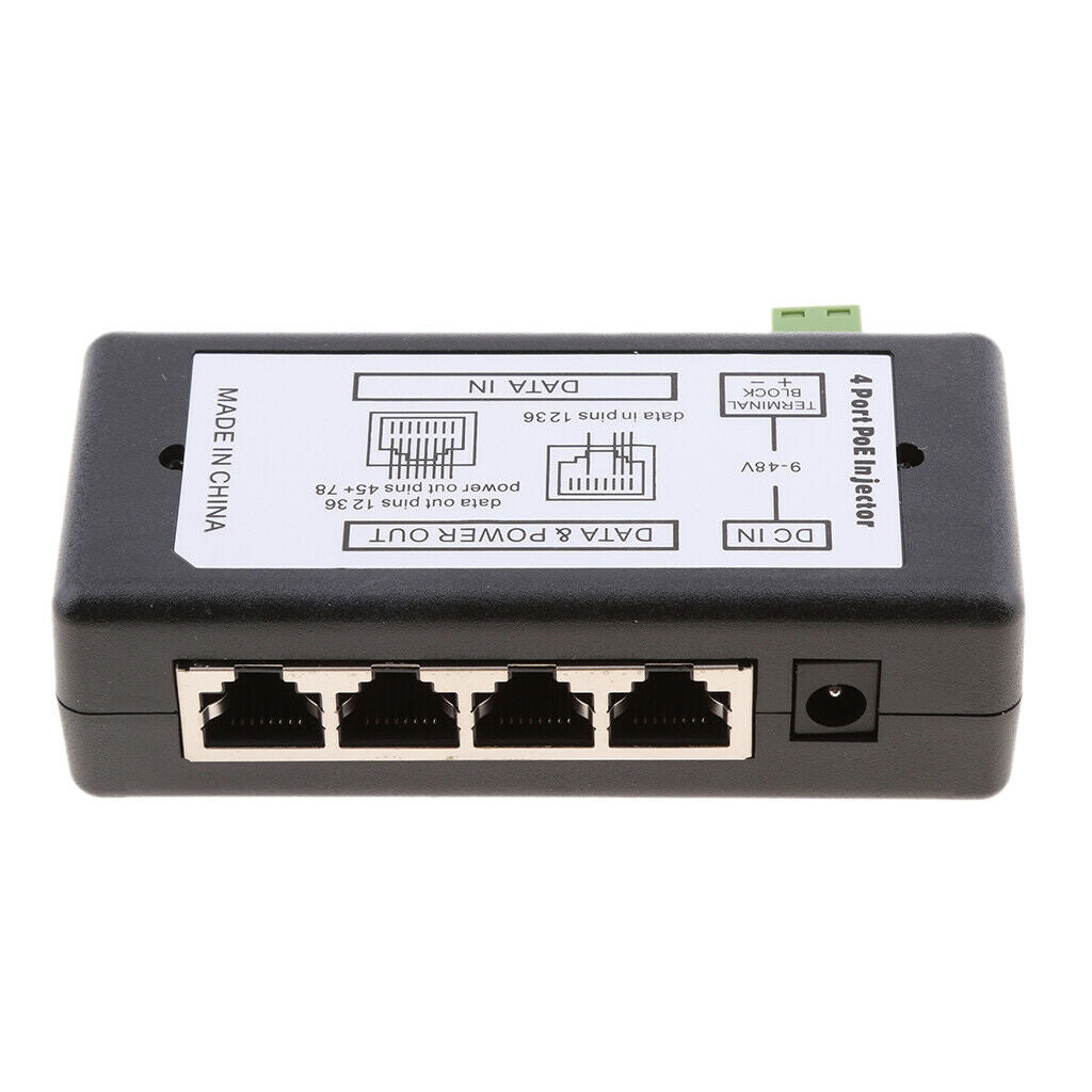 2x Premium 12-48V 4POE Ports Injector Switch Passive Power Chargers & Adapters