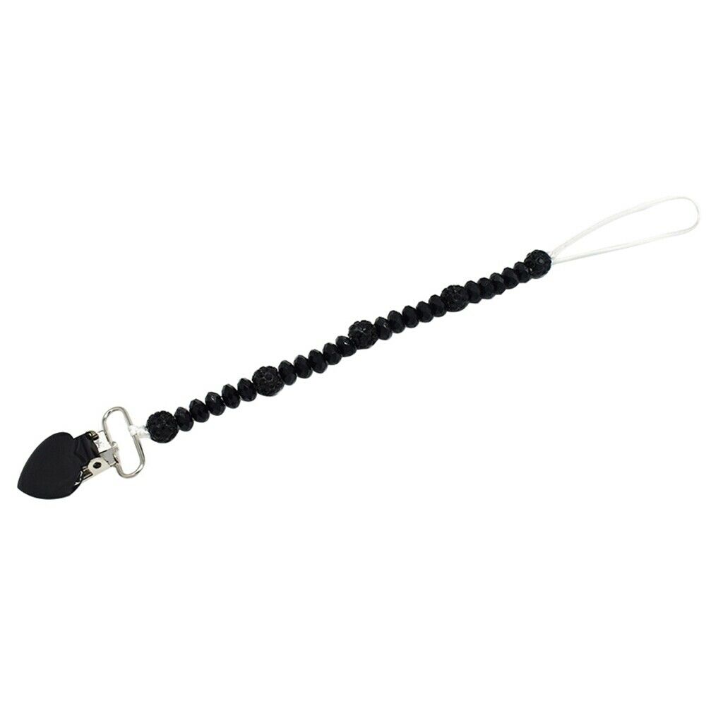 3pcs Baby Pacifier Crystal Pacifier Chain Clip Black White Red