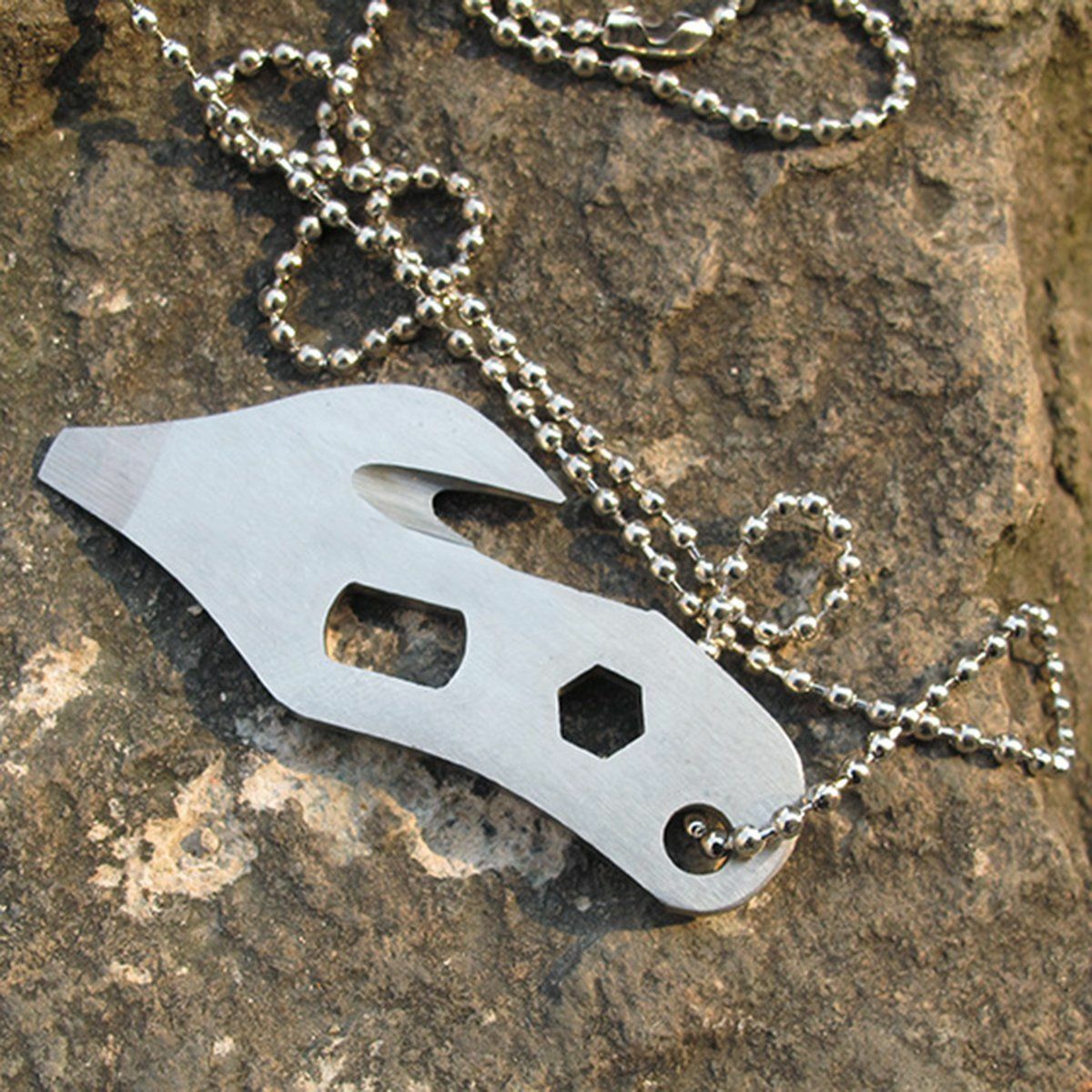 Bottle Opener Keychain Gadget Multi-function Outdoor Pocket Tool Pry Bar Keyring