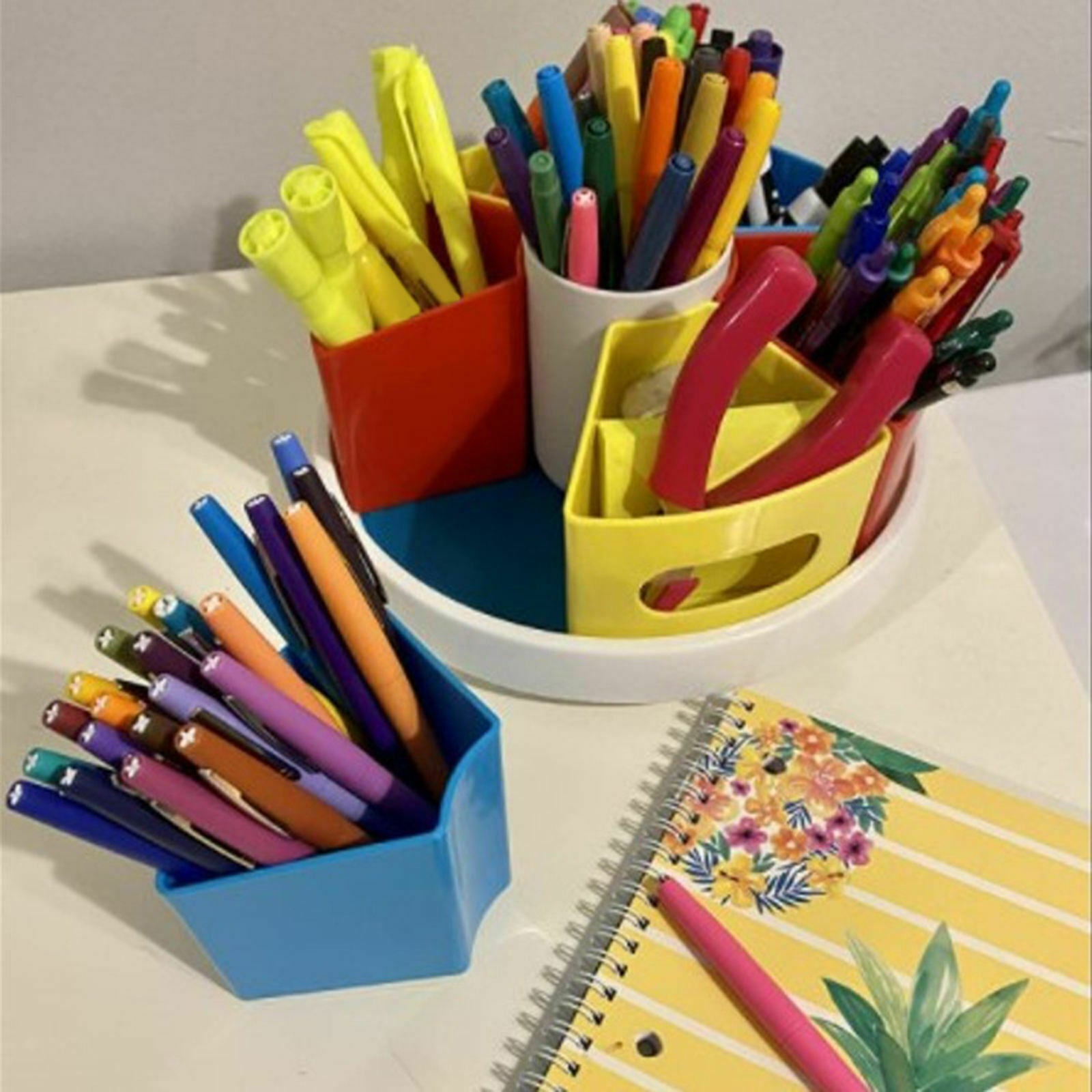 Pencil Holder Stationary Storage with 8 Compartments for Home Office Desktop