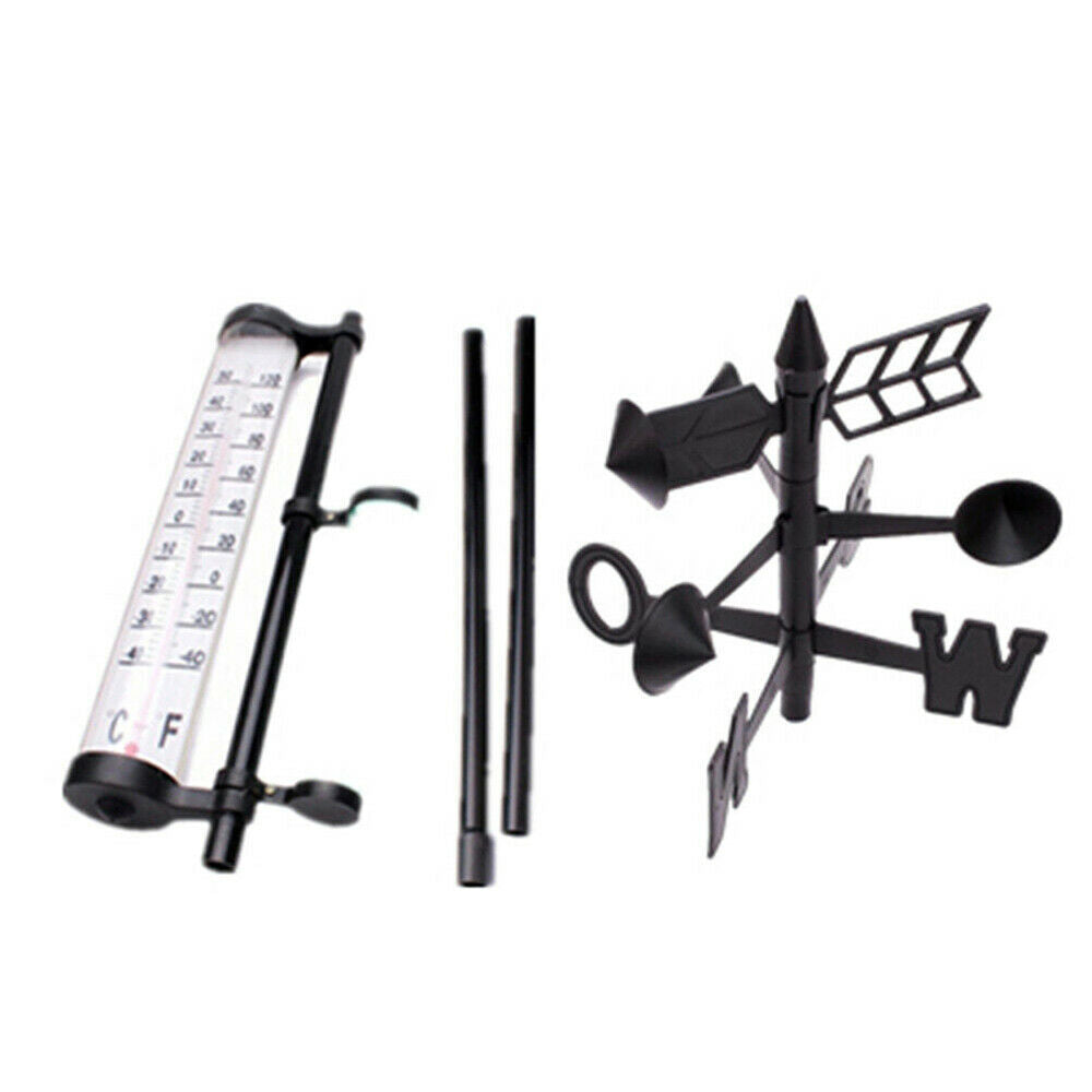 Garden Weather Station Kit Rain Gauge Thermometers Wind Indicator 3 in one