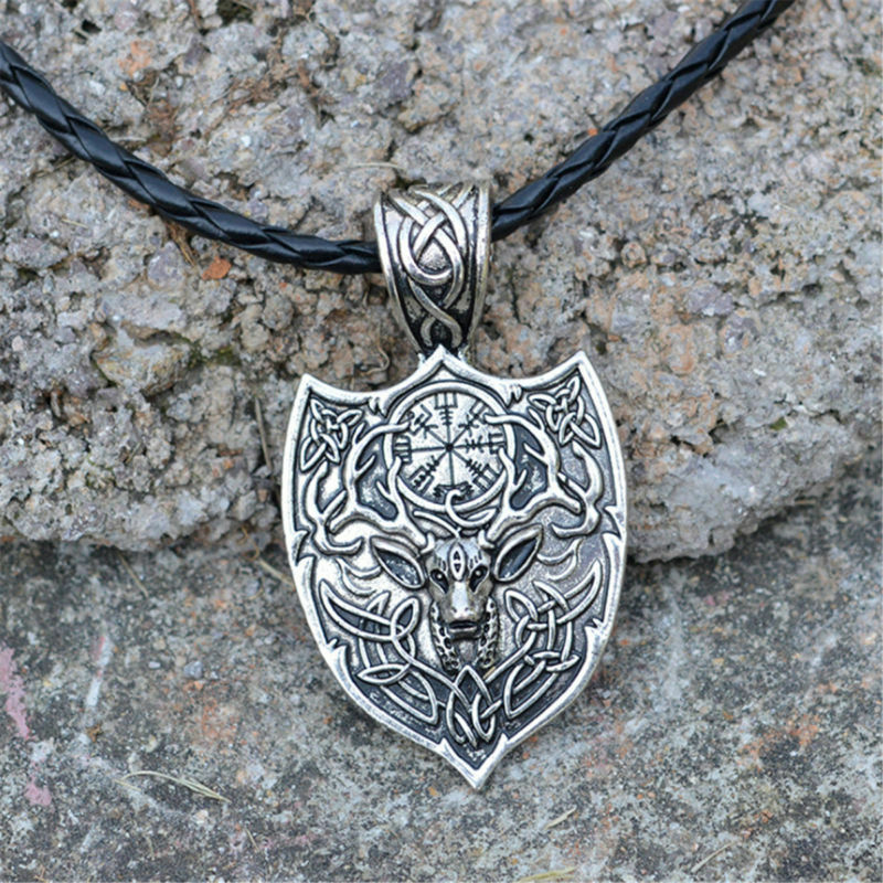 Norse Viking Amulet Pendant Necklace Compass Talisman Jewelry Punk Amulet Gifts