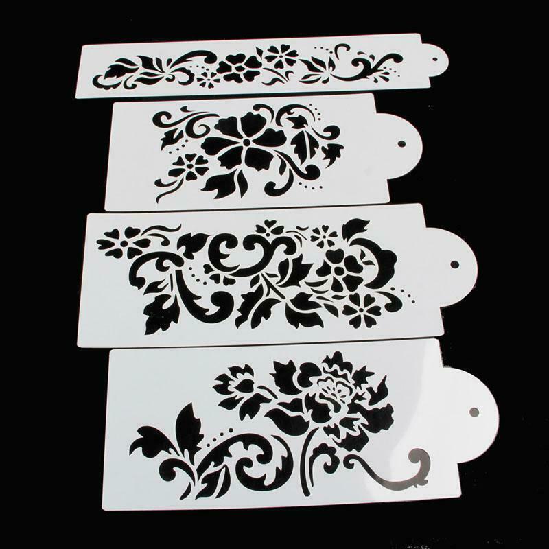 Lace Flower Cake Fondant Cookie Side Baking Stencil Wedding Decorating DIY Tools