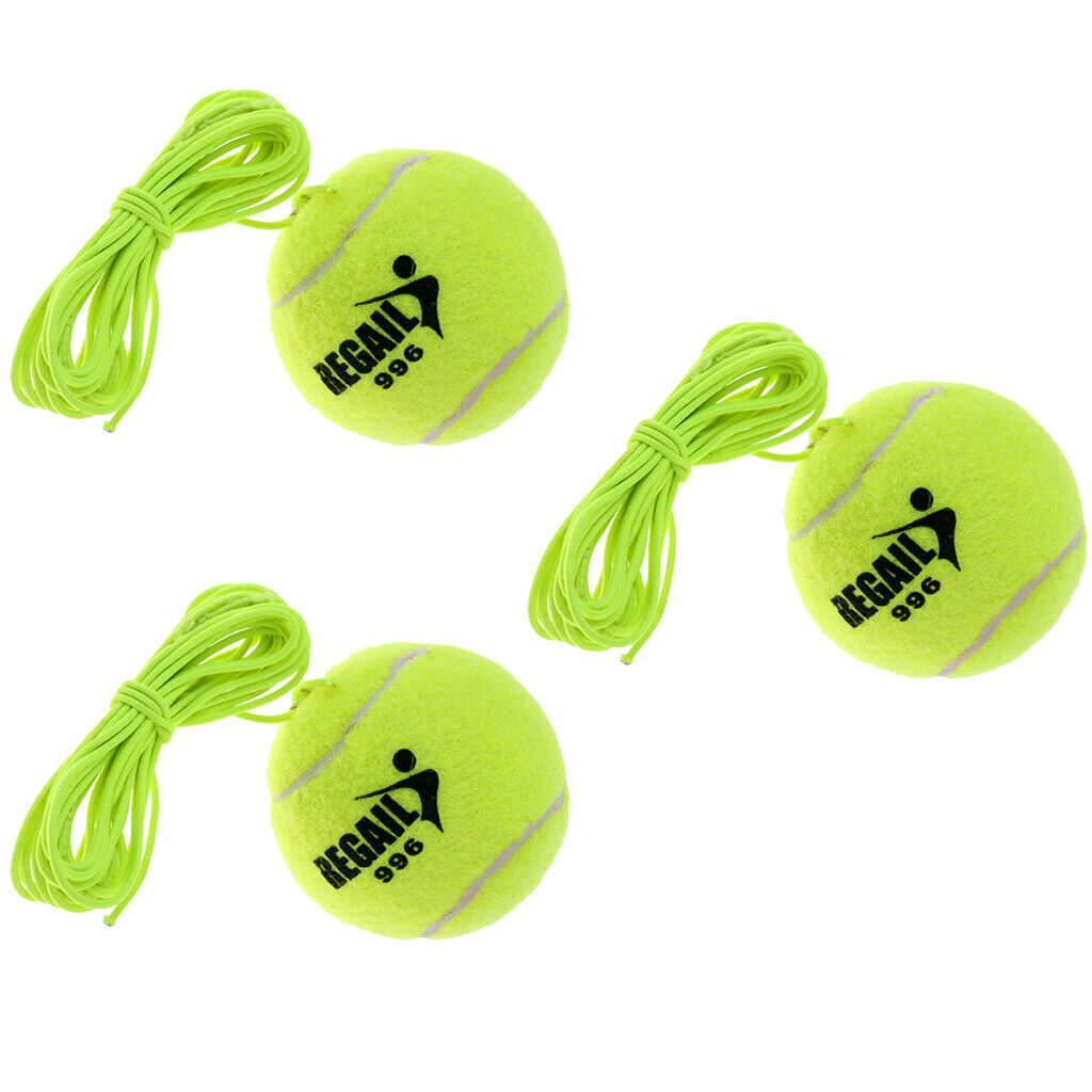 3Pcs/Set Tennis Practice Ball Trainer Self-study Training Aids On String Balls