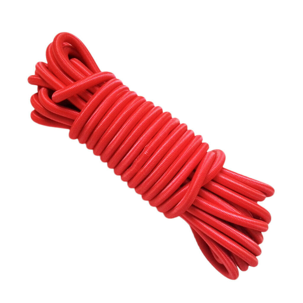 2x 4mm 5m Bungee Rope Kayak Boat Heavy Duty Shock Cord Tie Down Black & Red