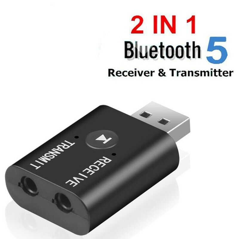 2Pcs Portable Bluetooth 5.0 Transmitter Receiver 3.5mm AUX USB Mini 2 in 1 WirY1