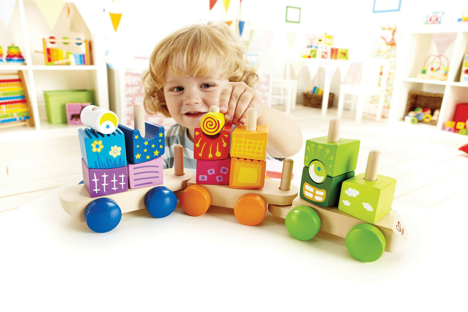 E0417 HAPE Wooden Fantasia Blocks Train [Early Melodies] Toddler Children 18M+