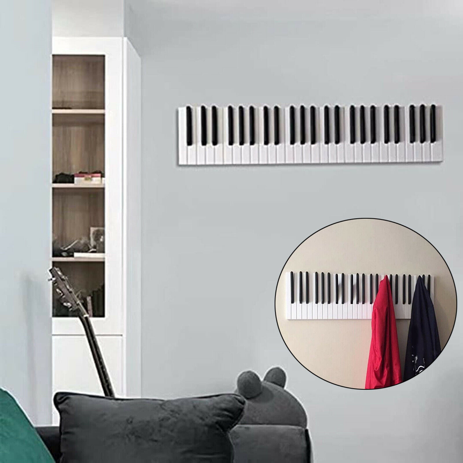 Coat Rack Home Kitchen Bathroom Wall Mounted Keys Hook Rail Organiser Decor