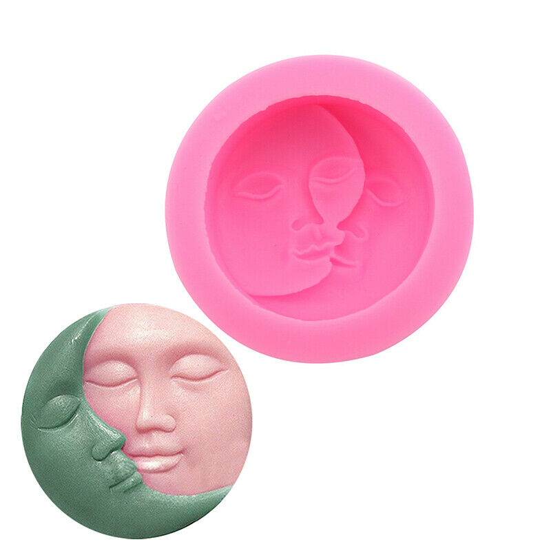 Silicone Non-Stick Mold Soap Mold DIY Sun Moon Face Craft Art Silicone So.l8