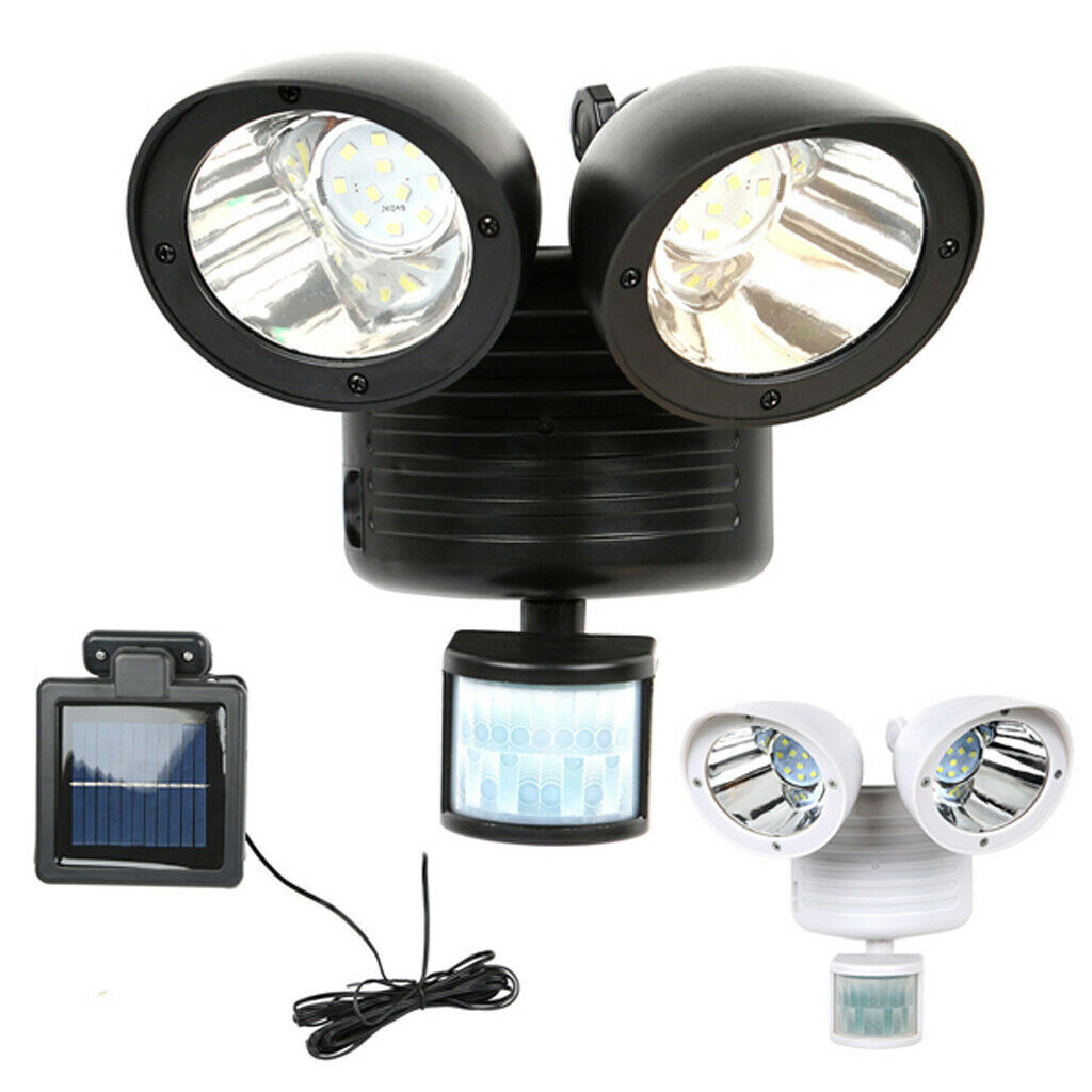 Detector Solar Spot Light Motion Sensor Outdoor 22 LED Floodlight Black