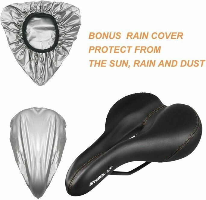 Wheel up Comfort Road Bike Saddle Wide Saddle Bike Seat Soft Leather ERGONOMIC