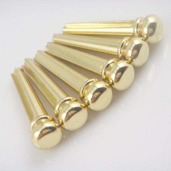 6pcs Golden Plating Brass Bridge Pins End Pin for Acoustic Guitar Strings