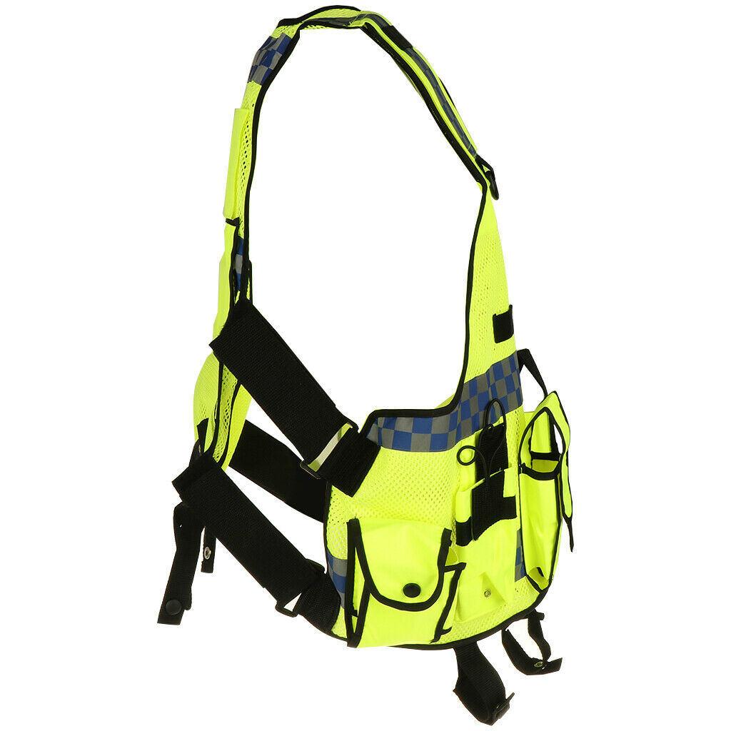 High Visibility Waistcoat Fluorescent Workwear Reflective Safety Vest Zipper