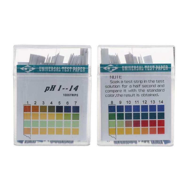 100 Strips 1-14 PH Alkaline Acid Indicator Paper Water Saliva Litmus Testing Kit