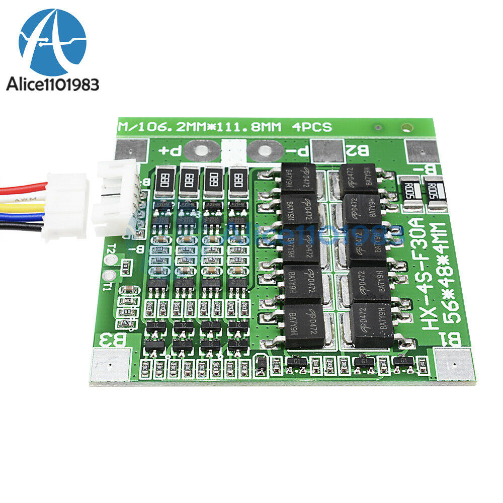4S 30A 14.8V Li-ion Lithium 18650 Battery BMS PCB Protection Board Cell Balance
