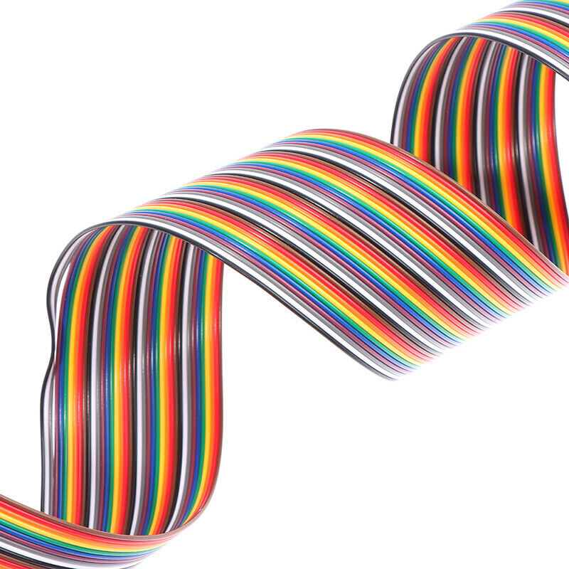 40P 2.54mm PITCH Color Flat Ribbon Cable Rainbow Wire 1M For Connector LineB Tt